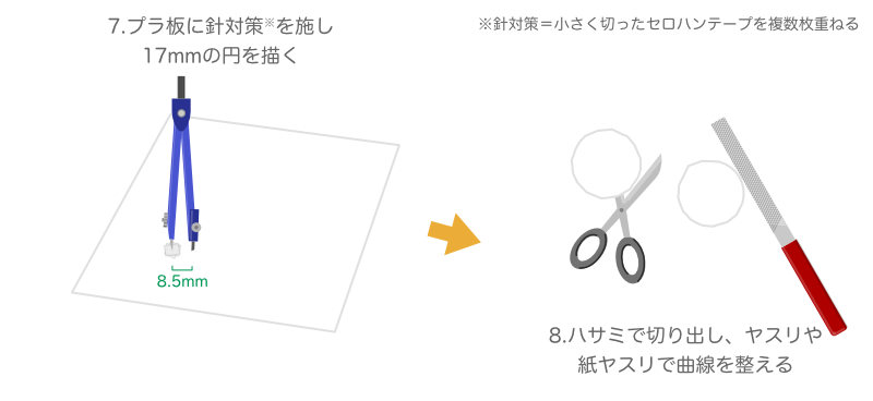 黒目の加工手順1